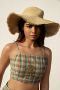 Mangrove Check Camisole | Handwoven Cotton Crop Top