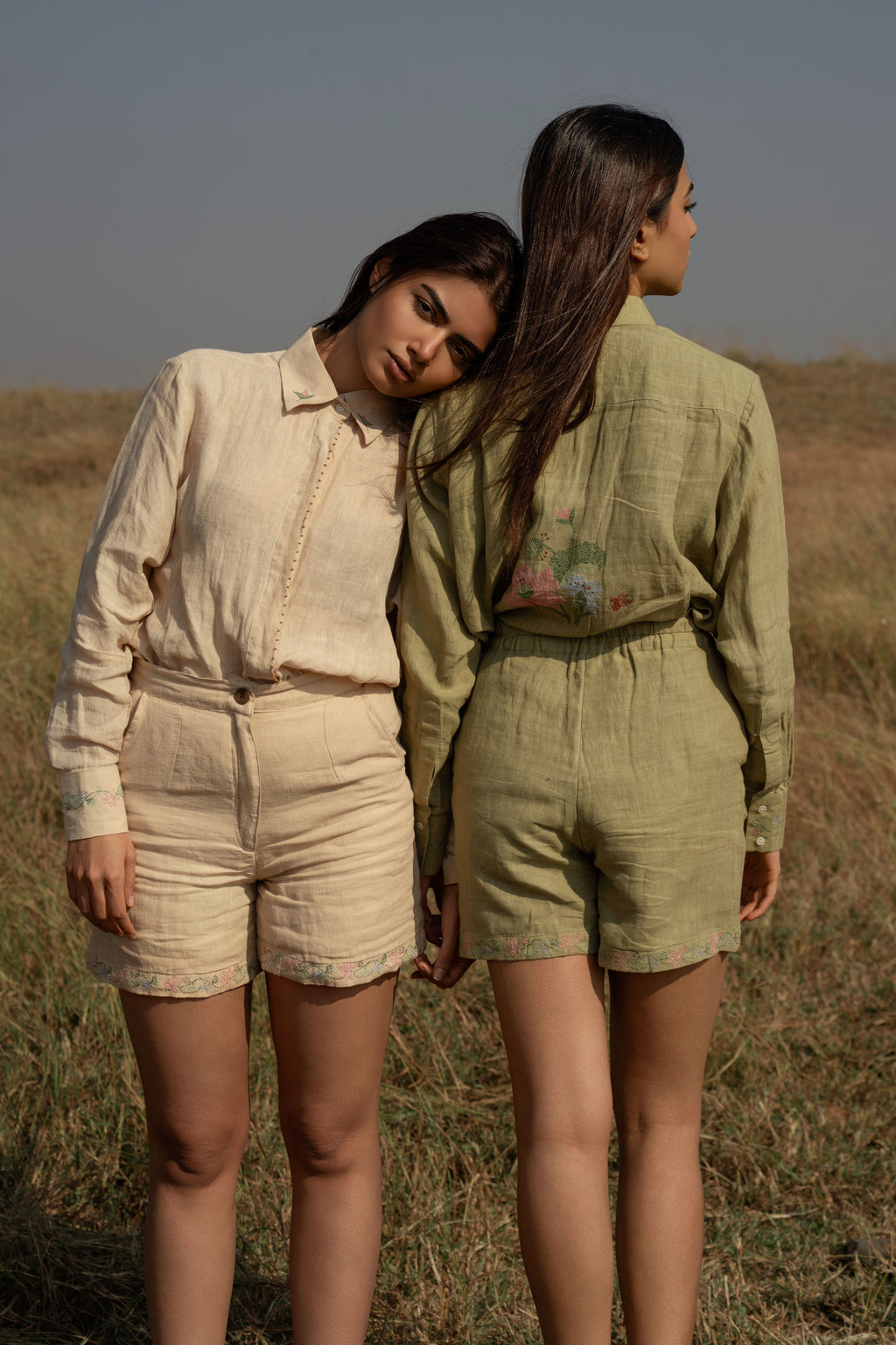 Forest Edge Shorts | High-Waisted Linen Shorts