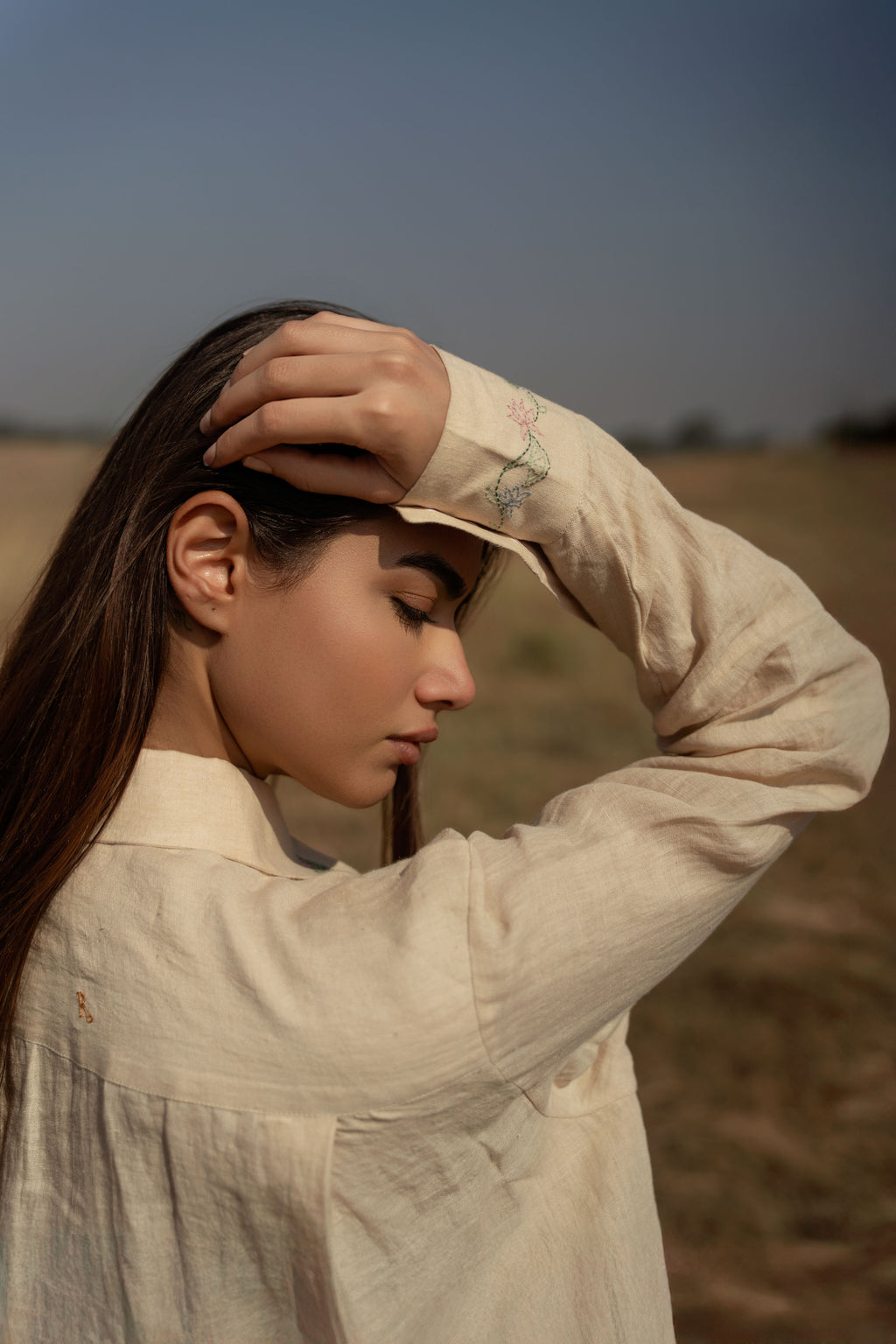 Flora Mangrove Linen Shirt | Handwoven Linen Shirt