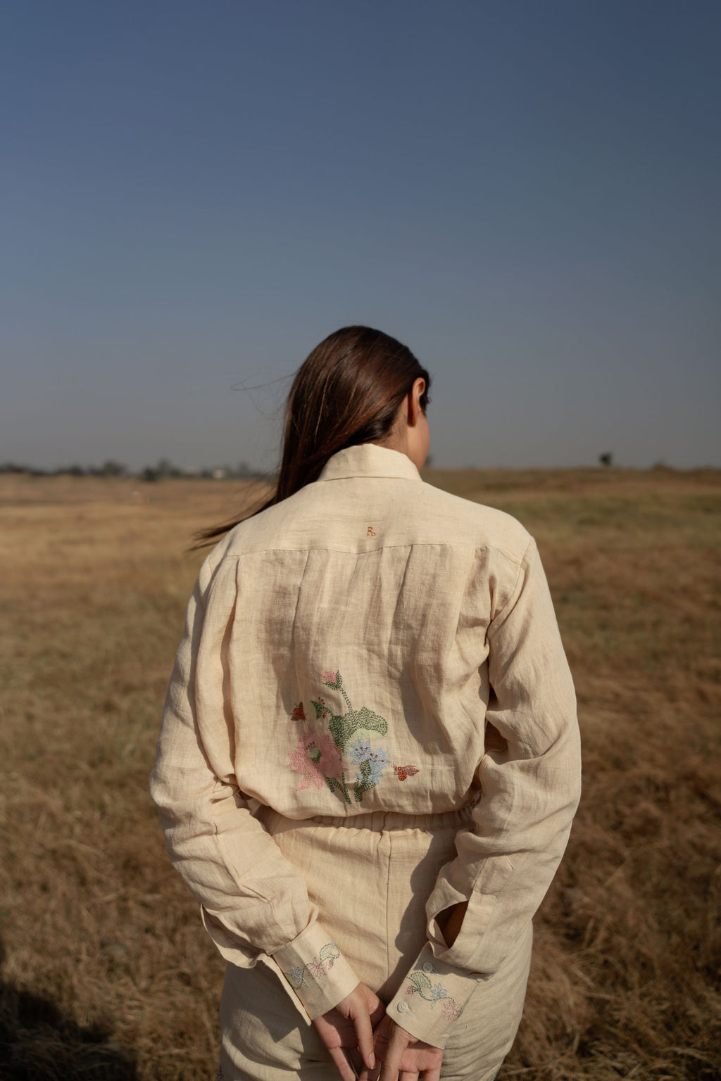 Flora Mangrove Linen Shirt | Handwoven Linen Shirt