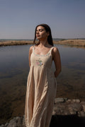 Canopy Bloom Midi | Empire-Waist Linen Dress